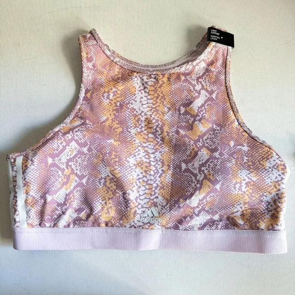 Adidas  Aeroready Pink Animal Print Sports Bra Light Support 2XL - Picture 7 of 7